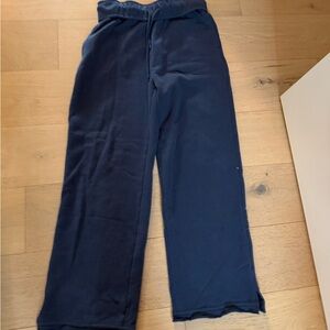 Navy foldover comfy sweatpants size M